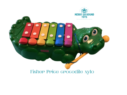Fisher-Price 2-in-1 Crocodile Keys toy, a vintage musical pull toy from 1998