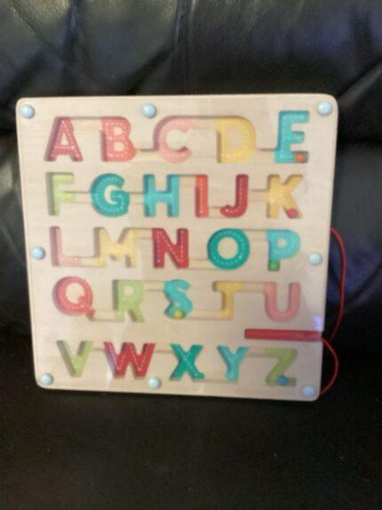 Wooden magnetic alphabet