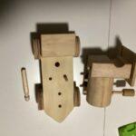 Handmade wooden pull apart train