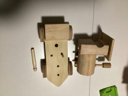 Handmade wooden pull apart train