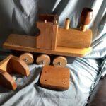 Large handmade wooden pull apart train